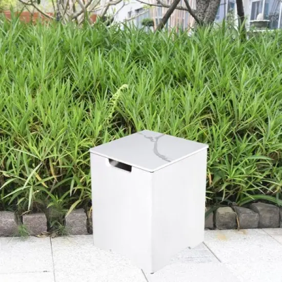 Elementi 15.9" Propane Tank Cover Concrete Hideaway Table for 20 lb Tank image {6}