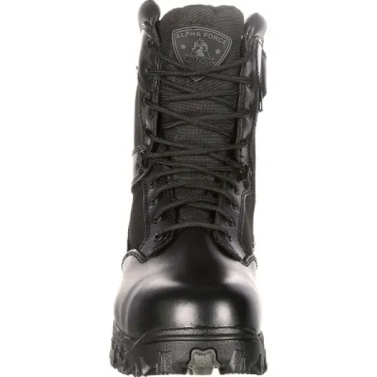 Men's Black Rocky Alpha Force Zipper Waterproof Public Service Boot Size 4.5 image {2}