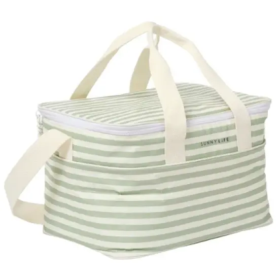Sunnylife Light Cooler Bag - La Palma Sage Stripe - 4.9Gal, Hot/Cold Insulation image {7}