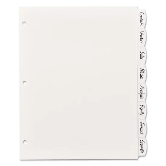 Avery Write-On Big Tab Plastic Dividers 8-Tab Letter 16371 image {1}