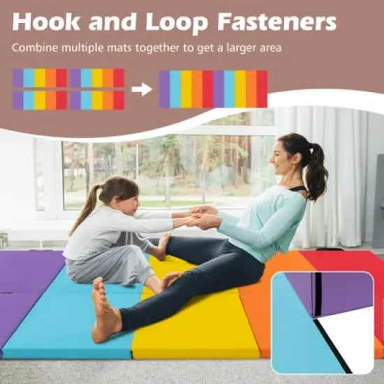 Infans 5-Panel Folding Gymnastics Thick Mat 6.6' x 2.5' Tumbling Mat for Kids image {7}