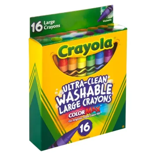 Crayola 16ct Ultra Clean Washable Large Crayons Classroom Supplies for Preschool Teachers Toddler School Supplies Ages 3+ image {2}