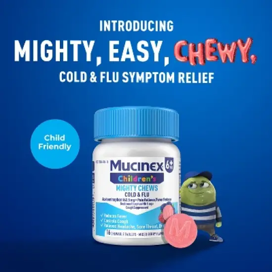 Mucinex Kids' Mighty Chews CCF - Daytime Tablets - Acetaminophen - 16ct image {2}