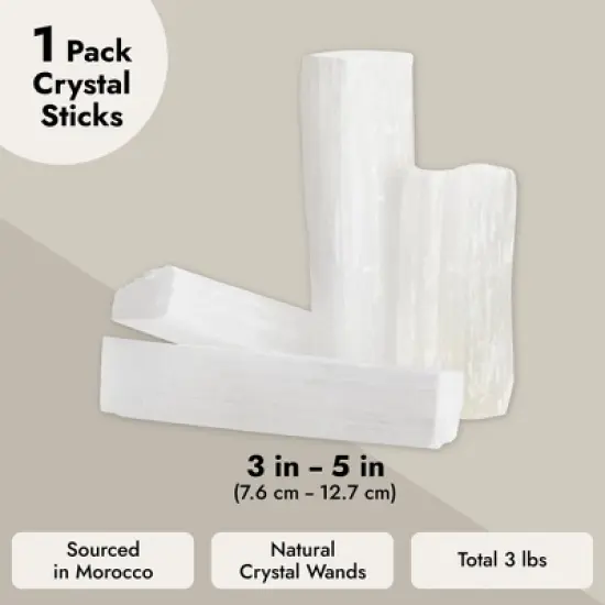 WellBrite Selenite Wands, Healing Crystal Sticks, Home D&eacute;cor (3-5 in, 3 lbs) image {4}