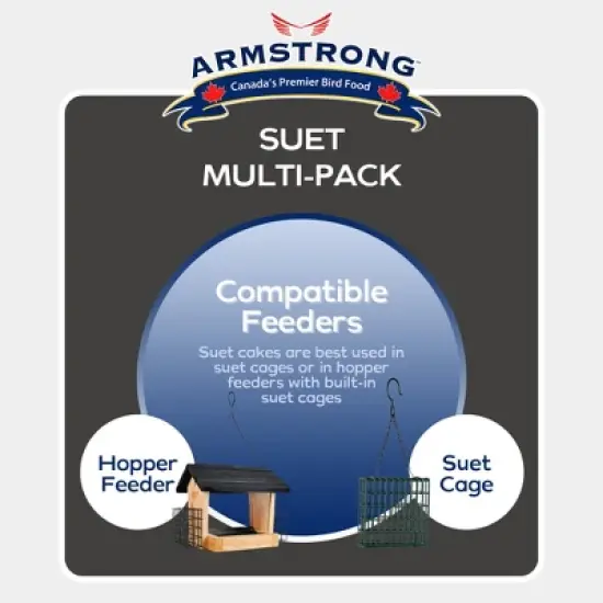 Armstrong Wild Bird Food Royal Jubilee Variety Suet Cake Multi-Pack, 10.6oz (Pack of 12) image {4}