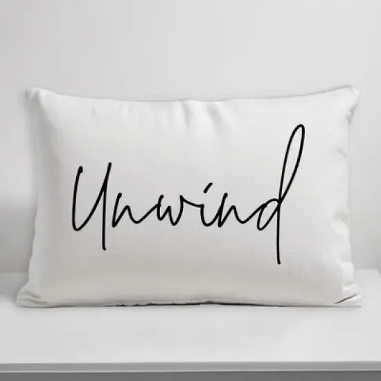 Creative Products Unwind Script White and Black 14x20 Indoor / Outdoor Pillow image {3}