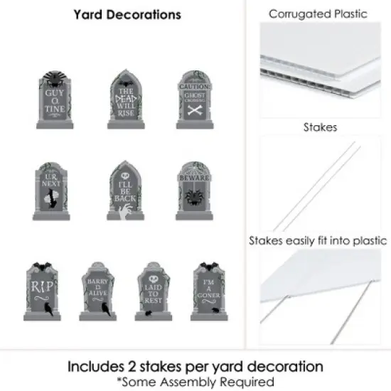 Big Dot of Happiness Creepy Cemetery - Lawn Decorations - Outdoor Spooky Halloween Tombstone Party Yard Decorations - 10 Piece image {5}