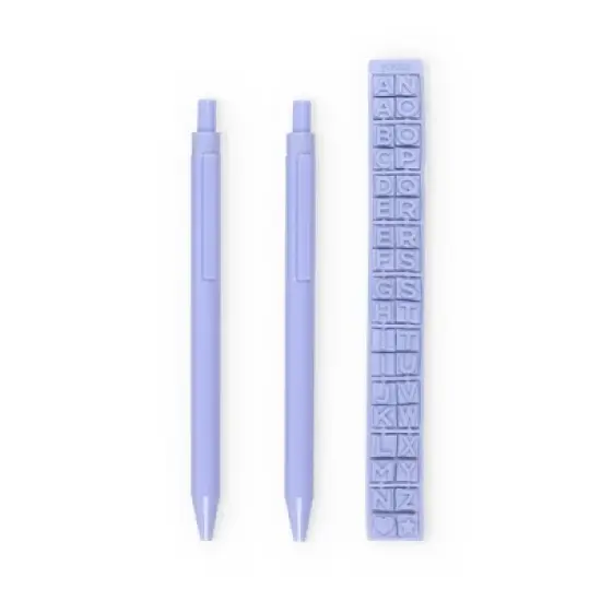 Yoobi Evolve Ballpoint Pen 2pk &ndash; Retractable Ice Blue Set with 36 Custom Charms, 1.0mm Black Ink image {2}