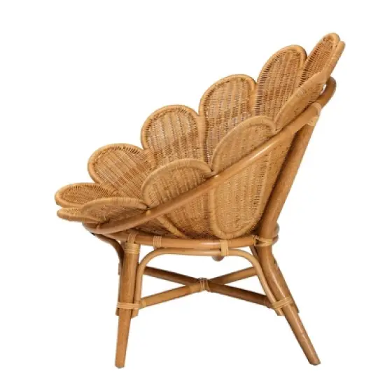bali & pari Blossom Rattan Accent Flower Chair Honey image {3}