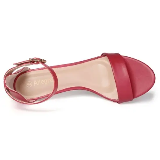 Allegra K Women's Ankle Strap Kitten Sandals image {3}