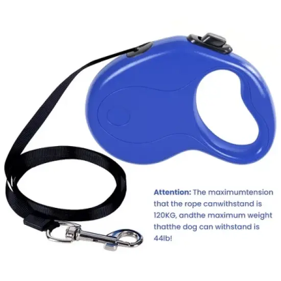 WOPET 16ft Retractable Dog Leash with Anti-Slip Handle & Hand Brake Heavy Duty Durable Pet Leash Blue image {5}