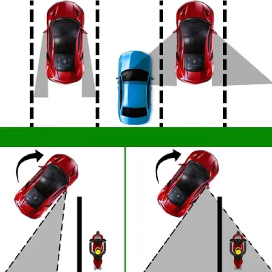 Lebogner HD Glass Blind Spot Mirrors For All Cars, SUV, And Trucks - 2 Pack image {3}