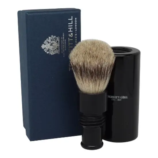 Truefitt & Hill Ebony Turnback Traveler Badger Hair Brush image {1}
