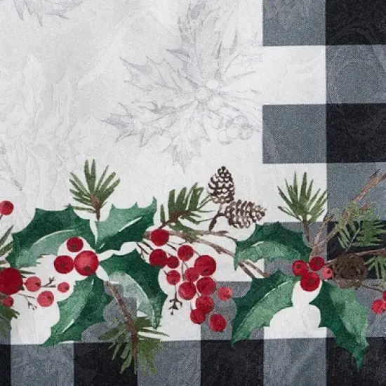 Elrene Holly Farmhouse Charm Holiday Fabric Tablecloth - Elrene Home Fashions image {2}