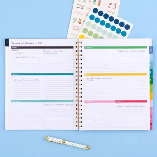 Emily Ley 2024 Planner 11.125"x9.5" Weekly/Monthly Happy Stripe image {1}