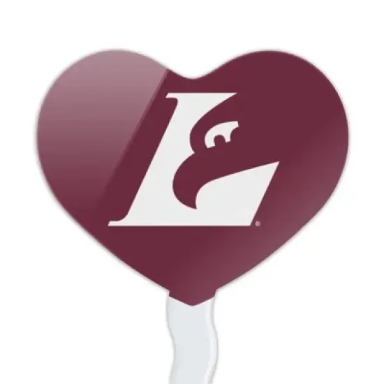 NCAA University of Wisconsin - La Crosse University Primary Logo Heart Love Cupcake Picks Toppers Decoration Set of 6 image {1}