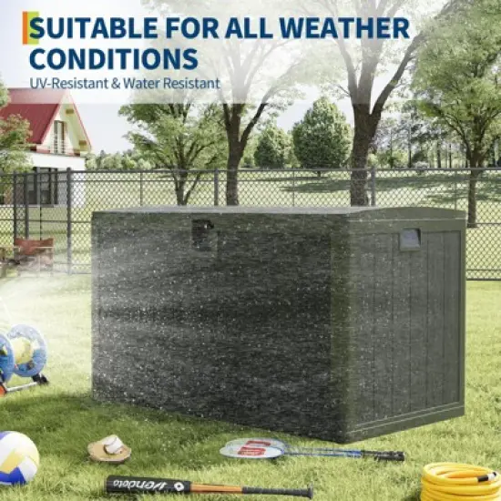 130 Gallon Outdoor Storage Box, Deck Boxes Outdoor Waterproof with Lid,Outside Storage Box Waterproof with Side Handles image {5}