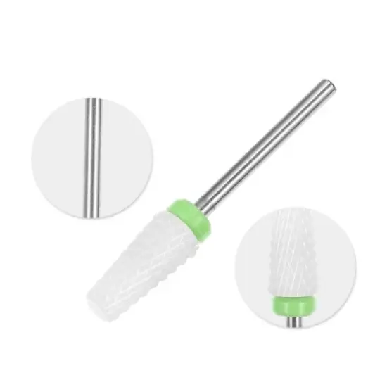 Unique Bargains Ceramic Tungsten Bit Electric Nail Drill File Cuticle Cleaner Tool for Rotary Nail Drill Machine Manicure Pedicure Polishing Kit Green image {2}