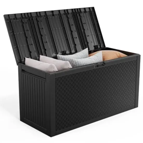 Karl Home 90 Gallons Plastic Deck Box Outdoor Storage image {6}