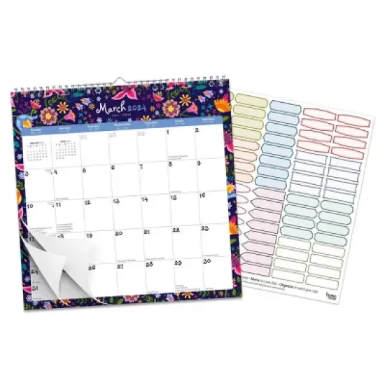 StarGifts 2023-2024 Wall Calendar 12"x12" Floral Splendor image {2}