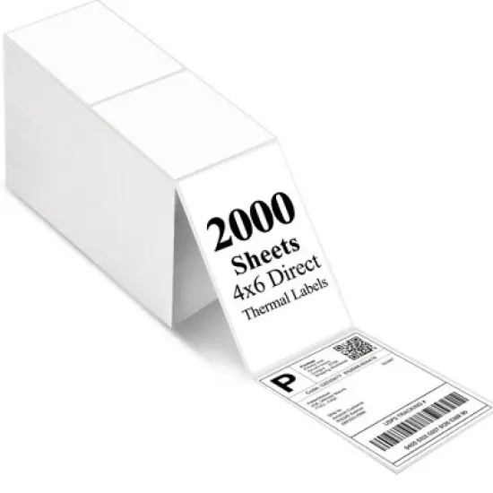 LotFancy 4x6 in Thermal Labels, 2000 Shipping Labels, Perforated, White Postage Mailing Labels image {7}