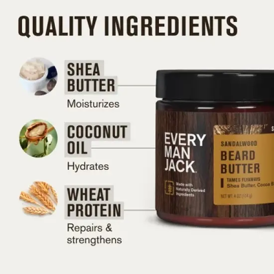 Every Man Jack Men's Moisturizing Beard Butter - Sandalwood - 4oz image {7}