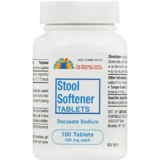 Geri Care - Stool Softener Docusate Sodium 100mg Softgel, 100 Count image {1}