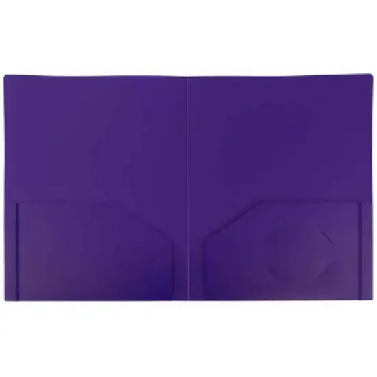JAM 6pk 2 Pocket Heavy Duty Plastic Folders - Purple image {2}