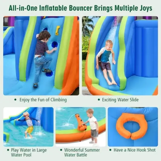 Costway 6 in 1 Inflatable Dual Slide Water Park Climbing Bouncer image {4}