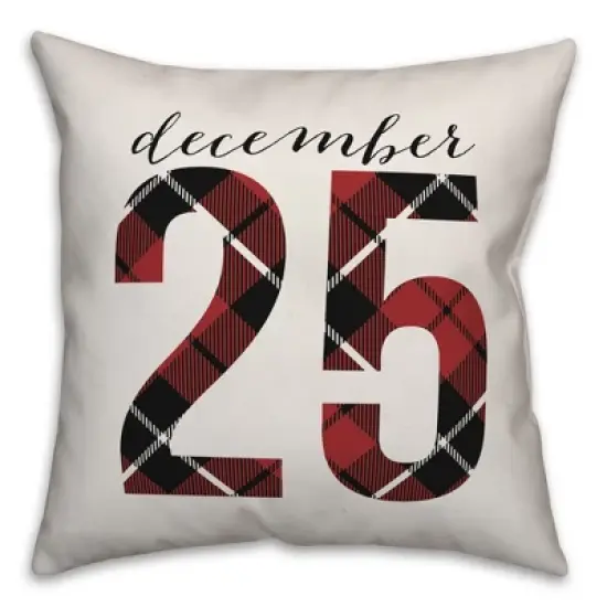 Creative Products December 25 Farmhouse Plaid 20x20 Indoor / Outdoor Pillow image {2}