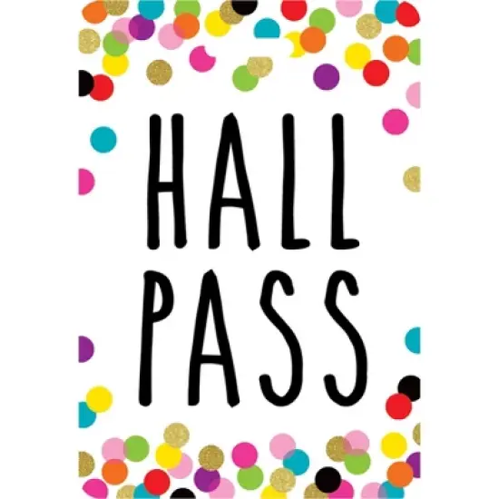 Teacher Created Resources&reg; Confetti Hall Pass with Lanyard, Set of 4 image {2}