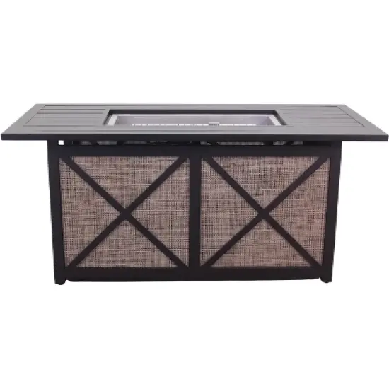 Courtyard Casual Santa Fe 5 pc Rectangle Fire Pit Set with Sling Chairs  Includes One Rectangle Fire Pit and Four Sling Chairs image {5}