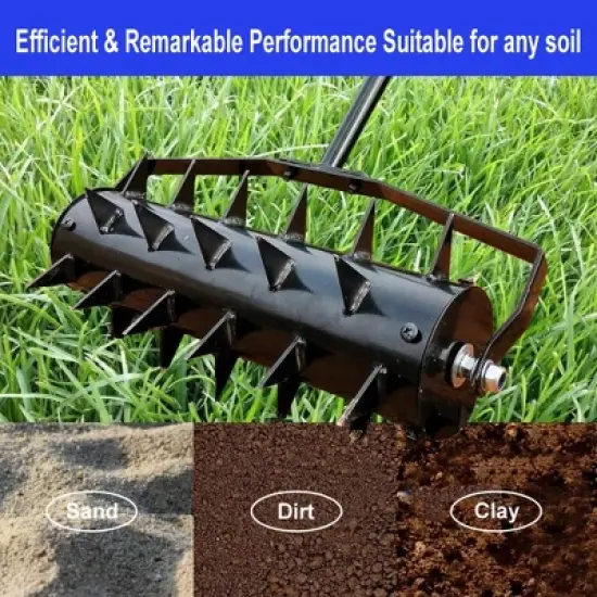 SKRAN Rolling Manual Lawn Aerator, Gardening Lawn Aerator Tool, With Soil Penetrator Spikes Deep Soil Penetration for Garden Grass Patio Yard image {4}