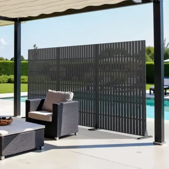 PexFix 72 in. x 47 in. Outdoor Metal Privacy Screen Garden Fence image {8}