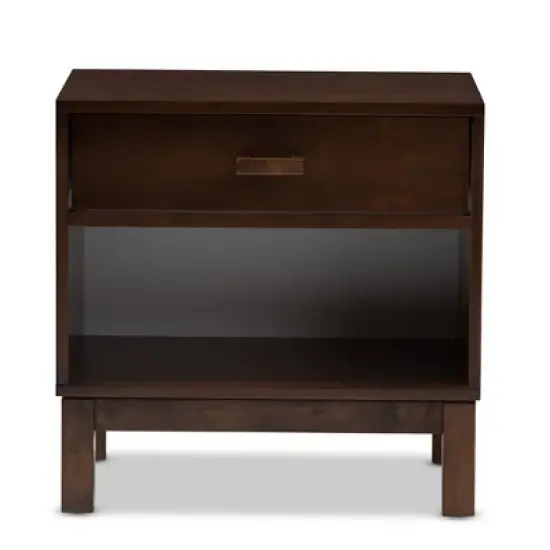 Deirdre Modern and Contemporary Wood 1 Drawer Nightstand - Baxton Studio image {3}