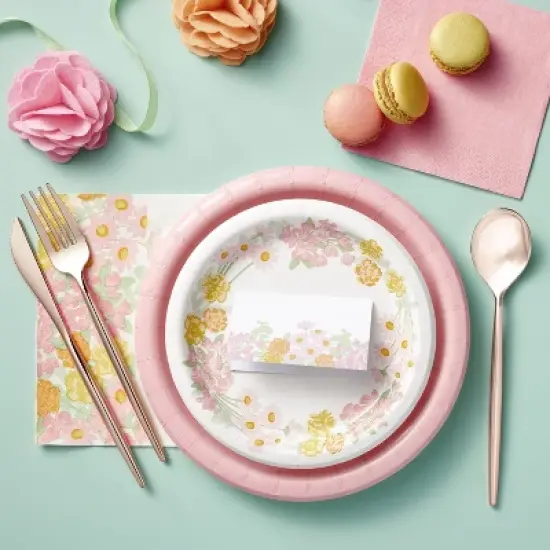 20ct 8.5" Disposable Dinner Plates Light Pink - Spritz&trade; image {1}