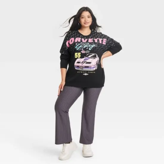 Women's Corvette Racing Cozy Graphic Sweatshirt - Black image {2}