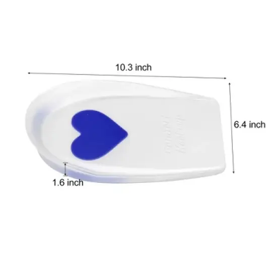 Unique Bargains Silicone Heel Support Cup Pads Orthotic Insole Plantar Care Heel Pads Love Pattern Size 33-39 4Pcs image {3}
