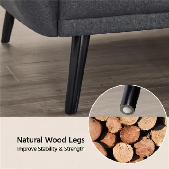 Yaheetech Ergonomic Sofa Bed Foldable Convertible Sleeper Bed Couches Versatile Sofa-Gray image {6}