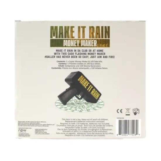 Make It Rain Money Maker: NPW Multicolor Money Gun Shooter Toy, 101 Pieces, Ages 5+ image {7}