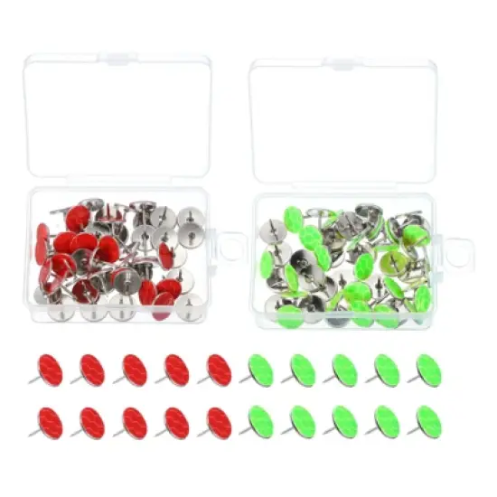 Unique Bargains Hiking Camping Hunting Trail Marking Glow Reflective Tacks 100 Pcs image {4}