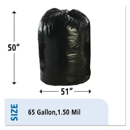 Stout by Envision Total Recycled Content Plastic Trash Bags, 65 gal, 1.5 mil, 50" x 51", Black/Brown, 100/Carton image {5}