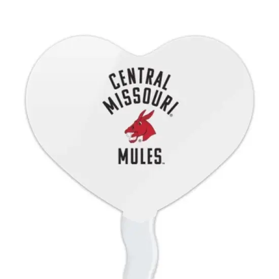 University of Central Missouri Mules Heart Love Cupcake Picks Toppers Decoration Set of 6 image {1}