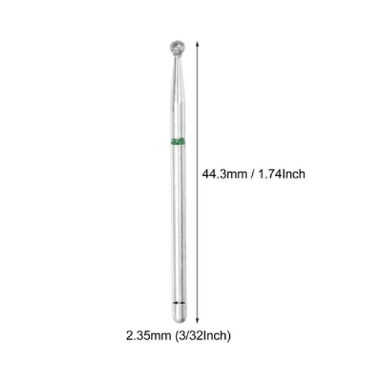 Unique Bargains Emery Nail Drill Bits Set for Acrylic Nails 3/32 Inch Nail Art Tools 44.3mm Length Green 10 Pcs image {3}