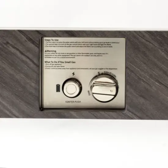 GDFStudio Mildred 54" Iron and Wood Propane Fire Pit Table with Rain Cover image {6}