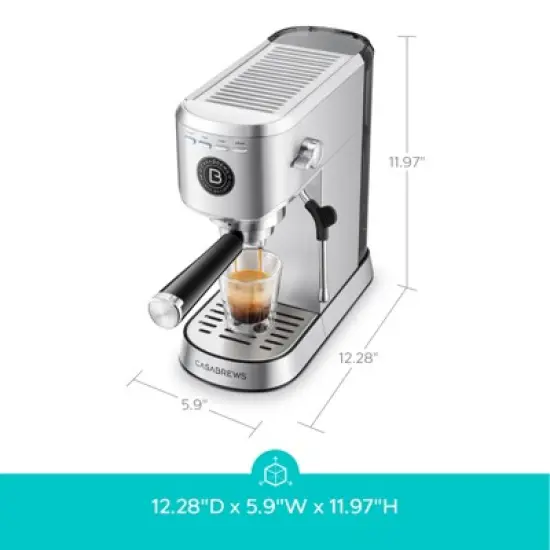 CASABREWS 5418Basic Stainless Steel Compact Espresso Machine: 20-Bar, Milk Frother, Volume Control image {7}