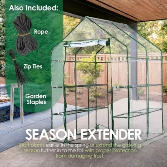 Garden Elements Plastic Indoor/Outdoor Standing Greenhouse, Unvented, Clear, Large, 77" image {1}