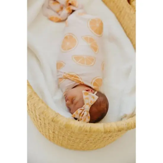 Copper Pearl Premium Knit Swaddle Blanket - Cutie Orange image {4}
