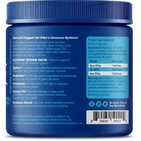 Zesty Paws Senior Advanced Allergy Immune Soft Chews for Dogs - Salmon Flavor - 90ct image {2}