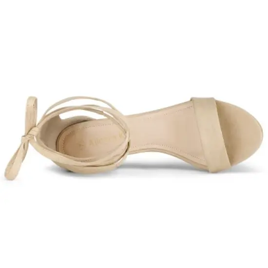 Allegra K Women's Kitten Heel Lace Up Sandals image {3}